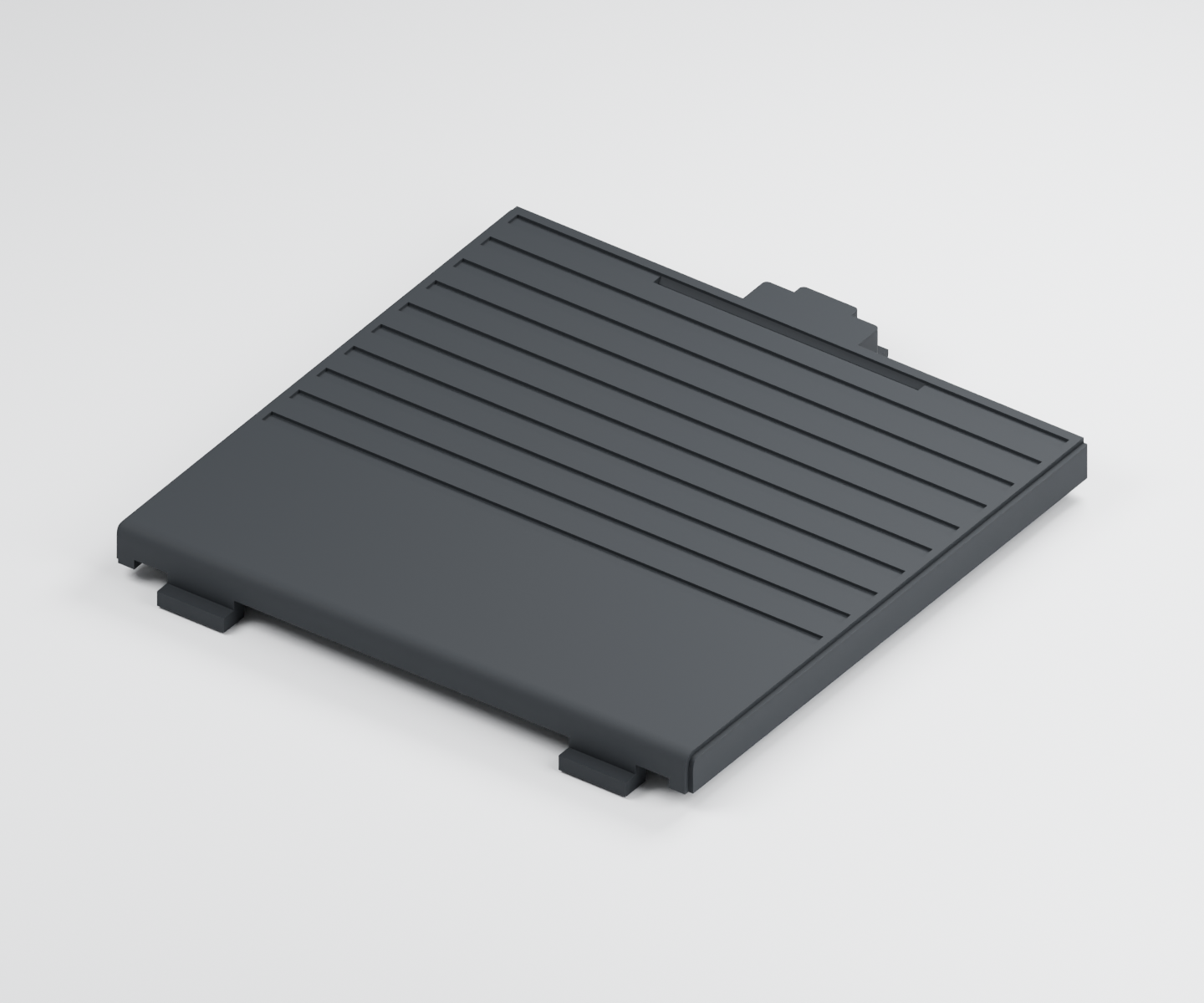 Batteriefachdeckel für Nintendo Game Boy DMG – mattschwarzes 3D-Rendering. Dies ist eine Beispielgrafik. Die Farbe kann variieren.