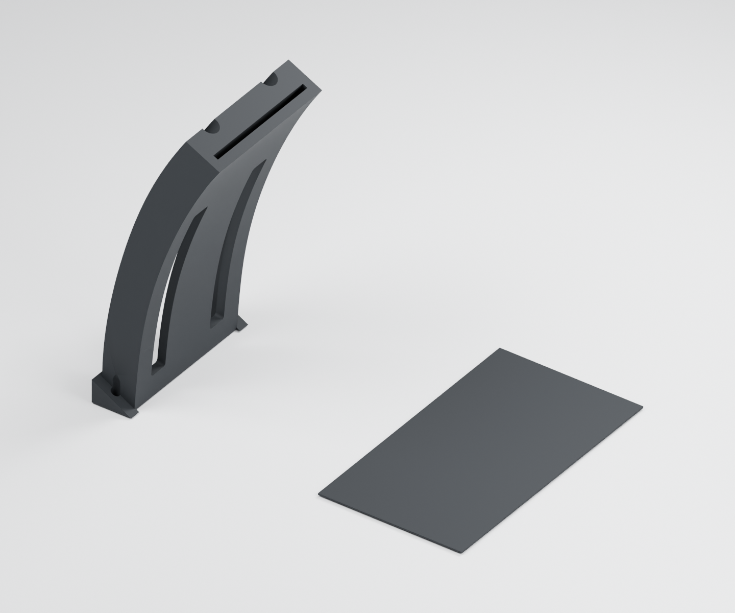 Kopfbügel-Reparaturset für JBL E50BT – 2 Teile – vollständiger Satz mit zwei Druckteilen, mattschwarzes 3D-Rendering. Dies ist eine Beispielgrafik. Die Farbe kann variieren.