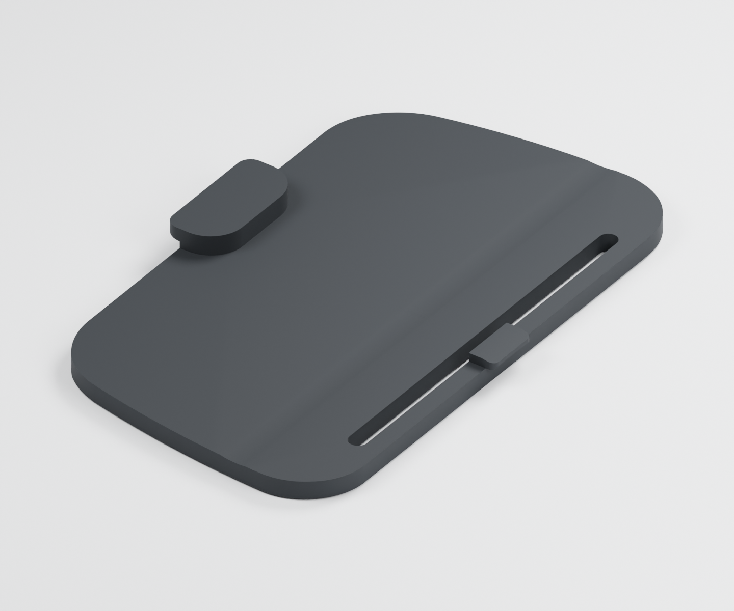 Batteriefachdeckel für Logitech M570 – glatt – mattschwarzes 3D-Rendering. Dies ist eine Beispielgrafik. Die Farbe kann variieren.